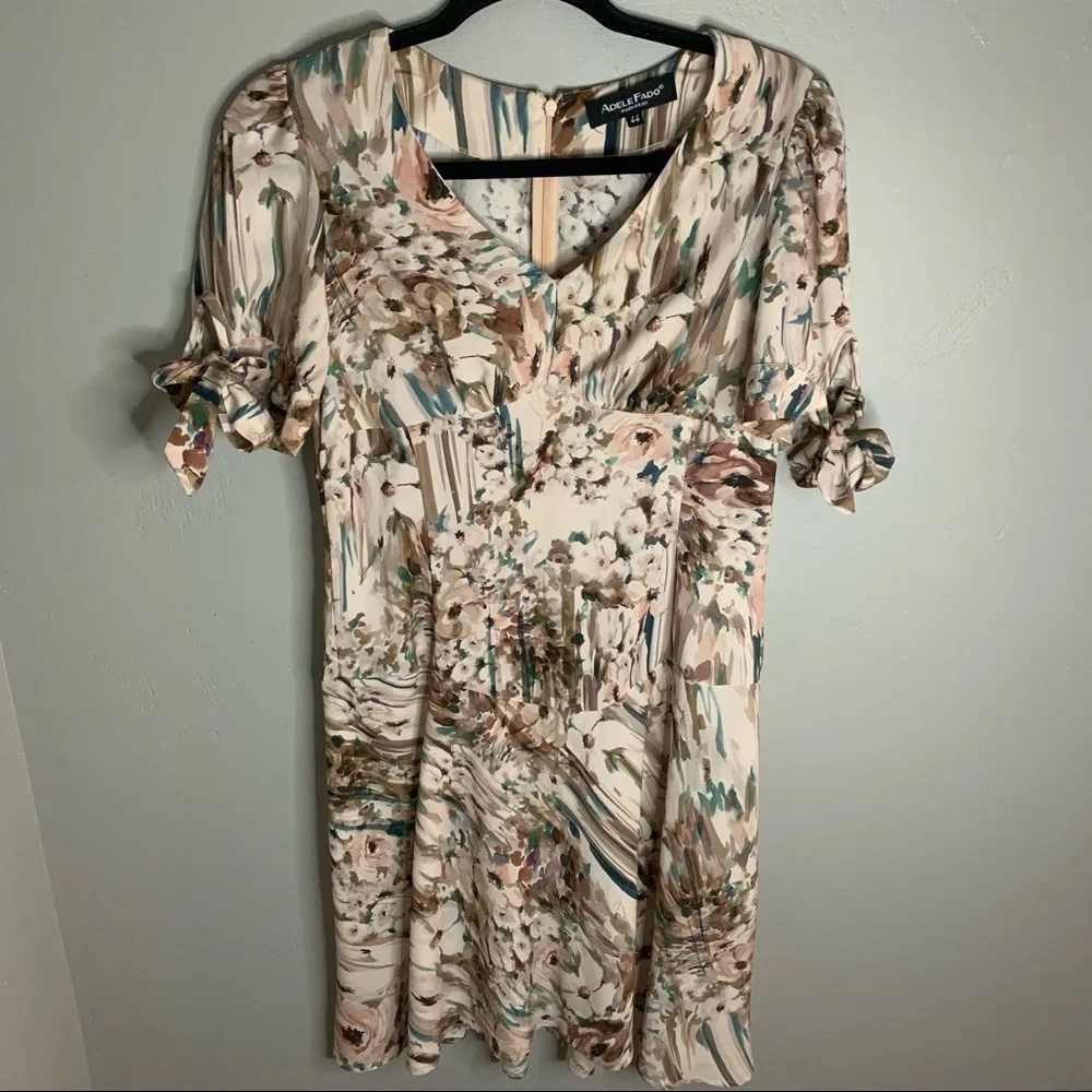 Adele Fado 100% Silk Floral Dress - Picture 3 of 8